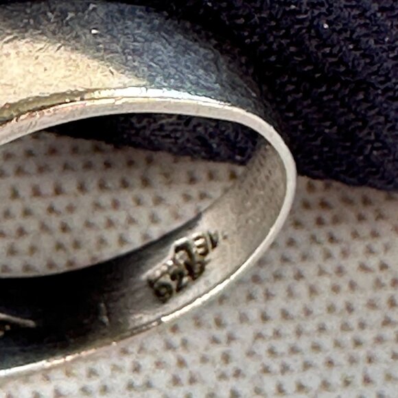 Modernist Sterling Silver Diamond Ring Size 6.5, 925 Israel Brutalist Sculptural - Picture 6 of 11